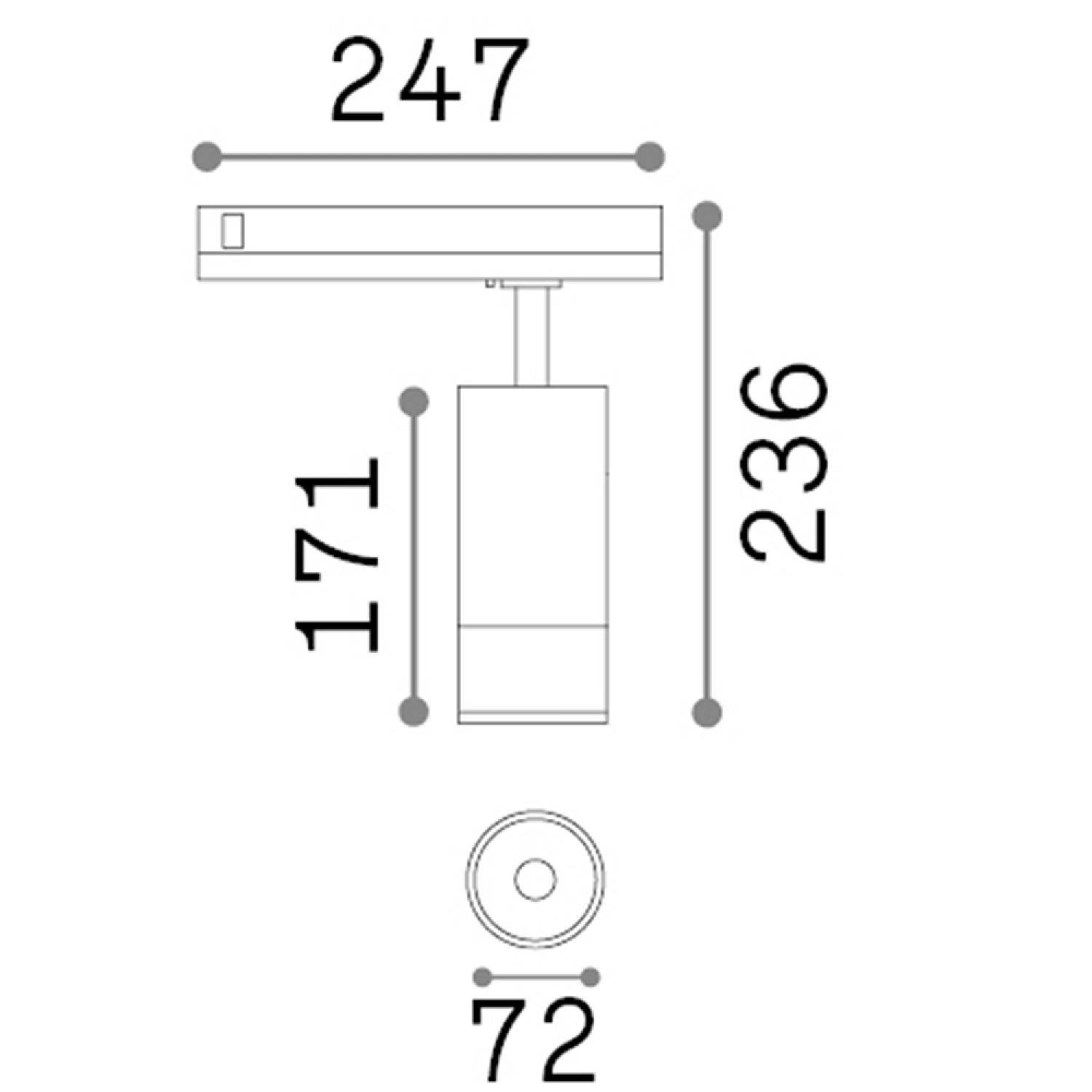 Proiettore Cilindrico Dali Eos Alluminio-Plastiche Bianco Led 25W 3000K 303017