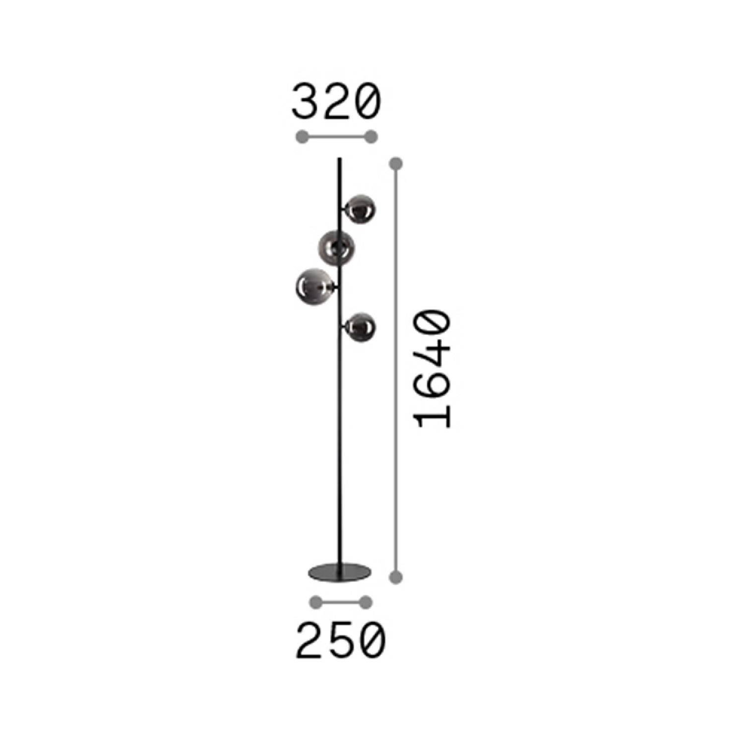 Piantana Contemporanea Perlage Metallo Nero 4 Luci G9 3W 3000K Luce Calda 306988