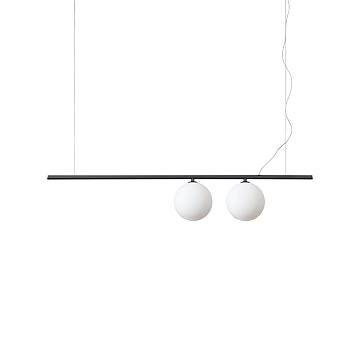 Sospensione Contemporanea Perline Metallo Nero 2 Luci G9 3W 3000K Luce Calda