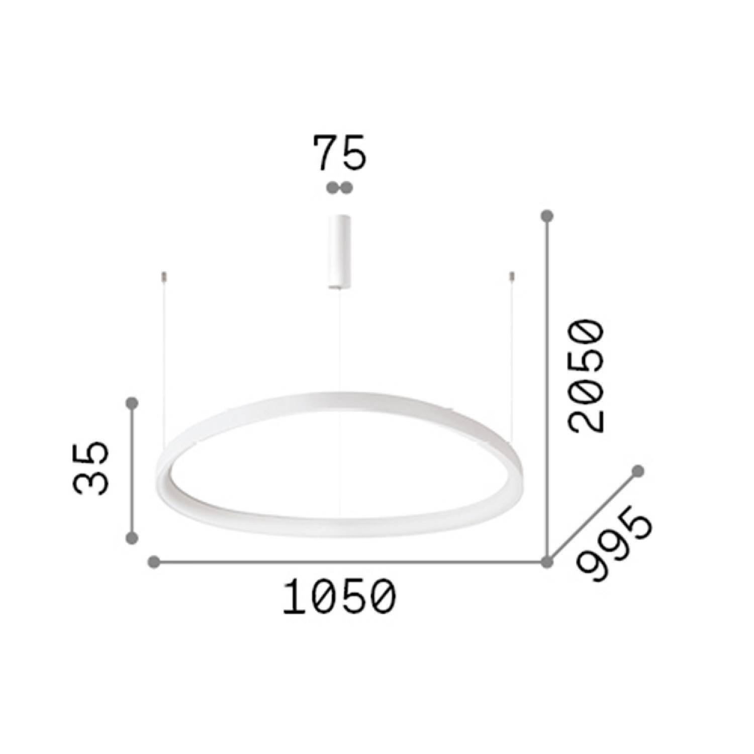 Sospensione Moderna Gemini Nero Led 80W 3000K Luce Calda 307695