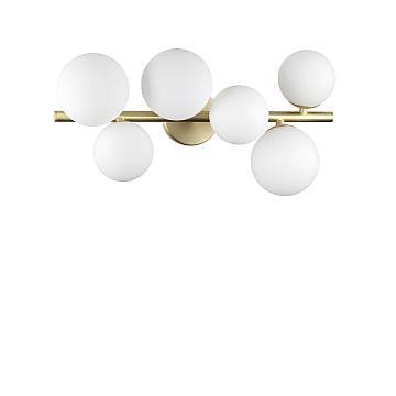 Plafoniera Moderna Perlage Metallo Ottone 6 Luci G9 15W 3000K Ip20 Plafoniera Moderna Perlage Metallo Ottone 6 Luci G9 15W 3000K Ip20