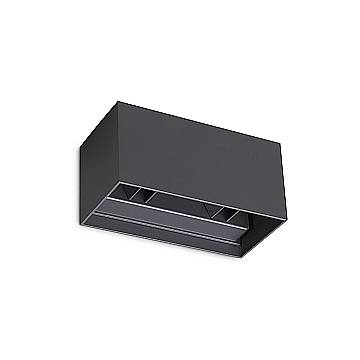 Applique Da Parete Contemporaneo Atom Alluminio Nero Led 25W 3000K Ip54