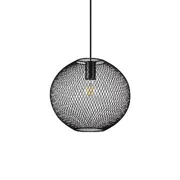 Lampadario A Sospensione Moderno Net Metallo Nero 1 Luce E27 42W Ip20