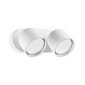 Applique Da Parete Contemporaneo Dodo Metallo Bianco 2 Luci Gx53 15W 3000K Ip20