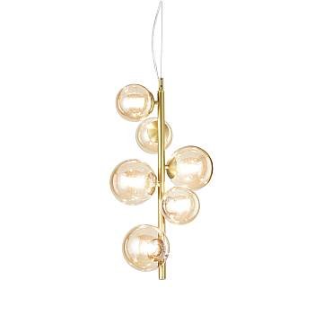 Lampadario A Sospensione Moderno Perlage Metallo Ottone 6 Luci G9 15W 3000K Lampadario A Sospensione Moderno Perlage Metallo Ottone 6 Luci G9 15W 3000K