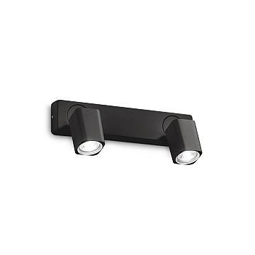 Spot Contemporaneo Rudy Alluminio Nero 2 Luci Gu10 35W 3000K Ip20