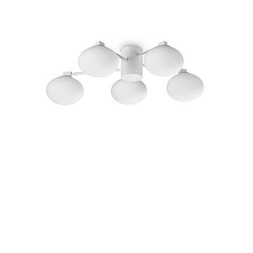 Plafoniera Contemporanea Hermes Metallo Bianco 5 Luci G9 28W 3000K Ip20