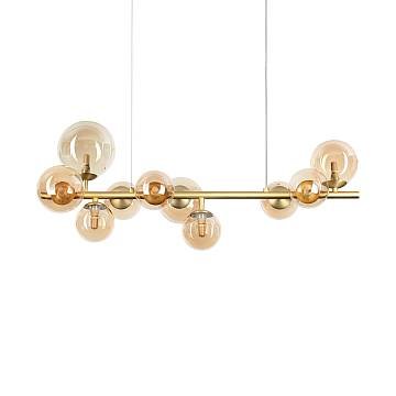 Lampadario A Sospensione Moderno Perlage Metallo Ottone 10 Luci G9 15W 3000K Lampadario A Sospensione Moderno Perlage Metallo Ottone 10 Luci G9 15W 3000K