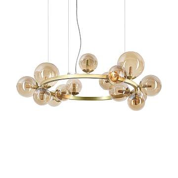 Lampadario A Sospensione Moderno Perlage Metallo Ottone 14 Luci G9 15W 3000K Lampadario A Sospensione Moderno Perlage Metallo Ottone 14 Luci G9 15W 3000K
