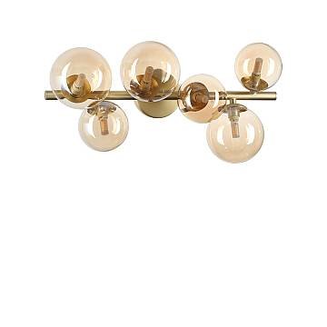 Plafoniera Contemporanea Perlage Metallo Ottone 6 Luci G9 15W 3000K Ip20 Plafoniera Contemporanea Perlage Metallo Ottone 6 Luci G9 15W 3000K Ip20