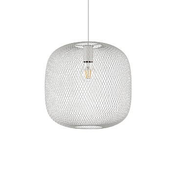Lampadario A Sospensione Contemporaneo Net Metallo Bianco 1 Luce E27 42W