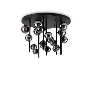 Plafoniera Moderna Perlage Metallo Nero 18 Luci G9 15W 3000K Plafoniera Moderna Perlage Metallo Nero 18 Luci G9 15W 3000K