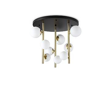 Plafoniera Moderna Perlage Metallo Nero 9 Luci G9 15W 3000K Ip20 Plafoniera Moderna Perlage Metallo Nero 9 Luci G9 15W 3000K Ip20