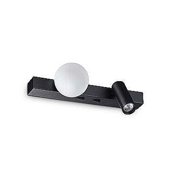 Ideal Lux applique moderna Binomio 2 luci LED integrato nero acrilico satinato