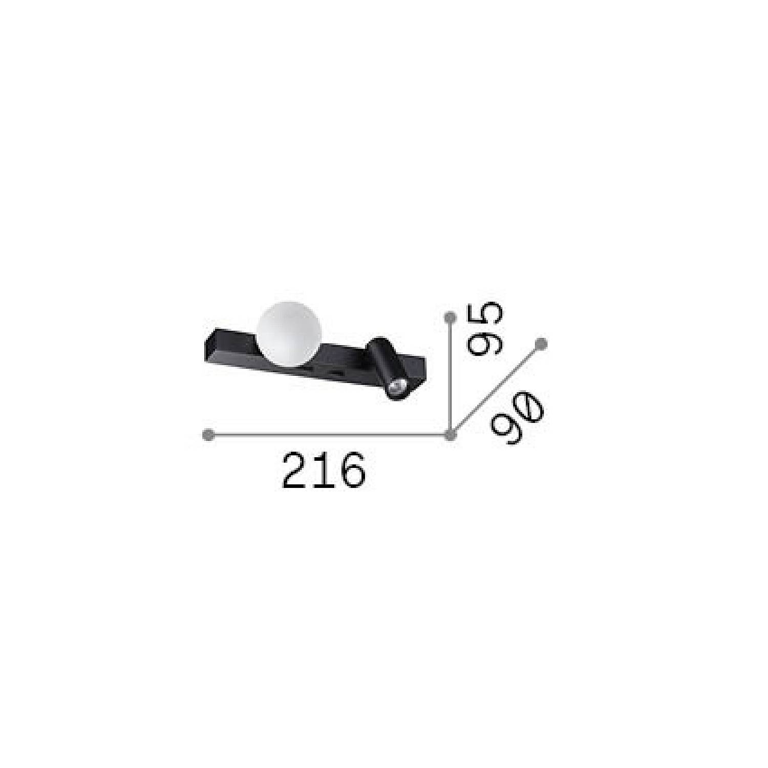 Applique Binomio 2 Luci Led Nero 336664