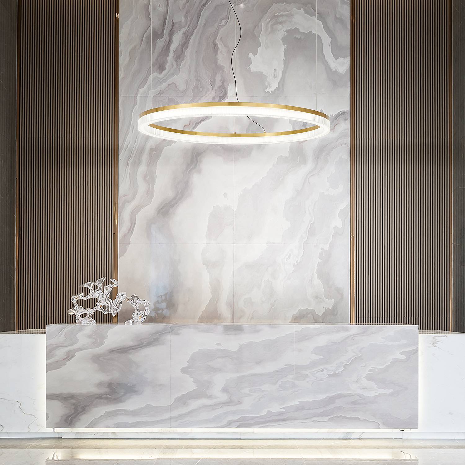 Lampada A Sospensione Crown 1 Luce Led Integrato Bianca 339146