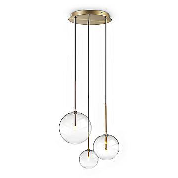 Ideal Lux Lampadario moderno Equinoxe 3 luci G4 ottone metallo vetro