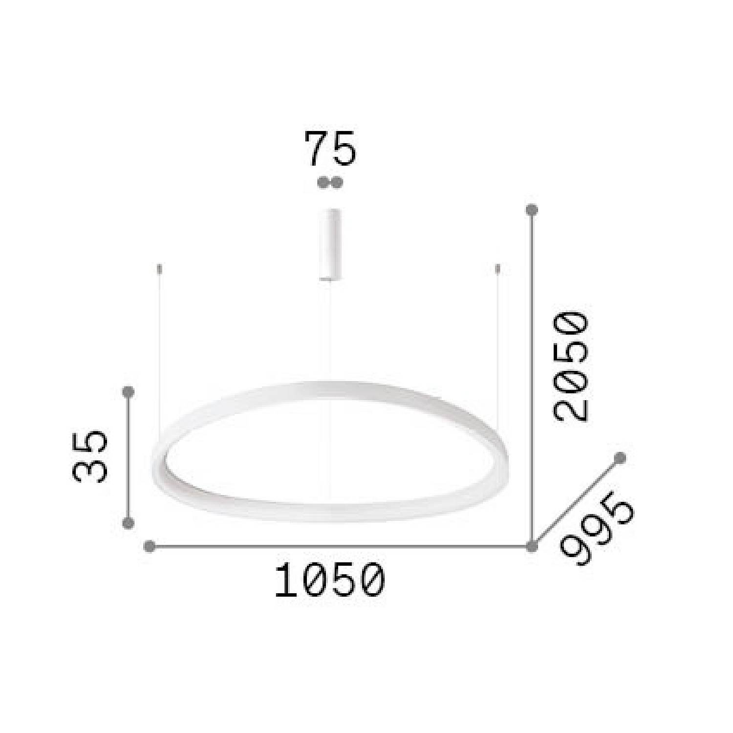 Lampada A Sospensione Gemini 1 Luce Led Integrato Ottone 341637