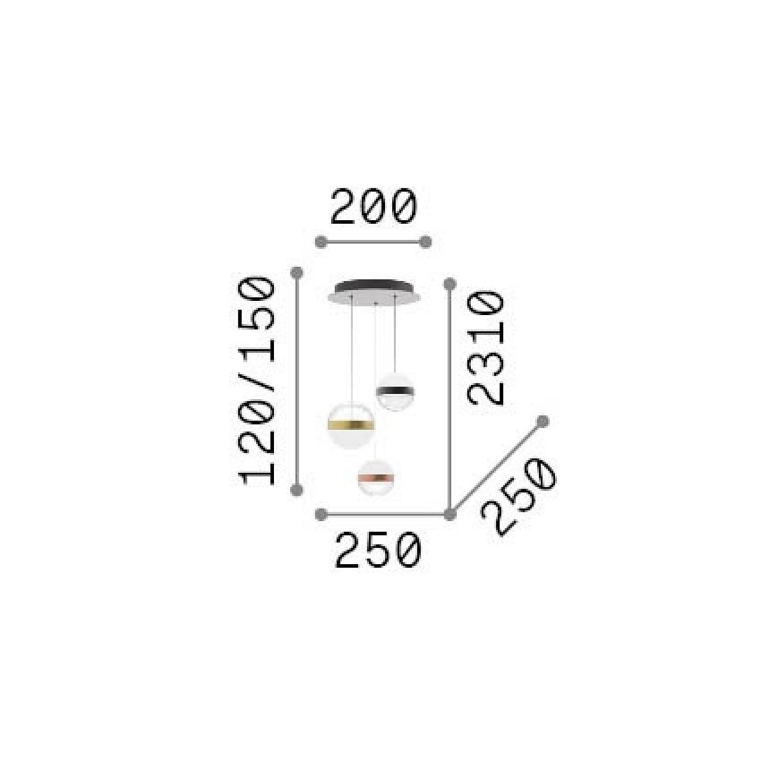 Lampadario Galaxy 3 Luci Led Integrato Bianco 342993