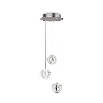 Ideal Lux Lampadario moderno Diamond 5 luci LED integrato trasparente alluminio