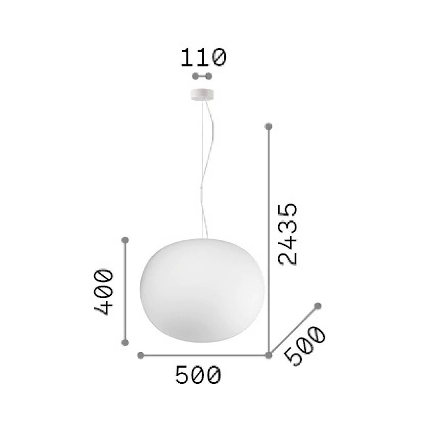 Lampada A Sospensione Cotton 1 Luce E27 Bianca 344591