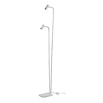 Ideal Lux Lampada da terra moderna Ginger 2 luci GU10 bianco metallo