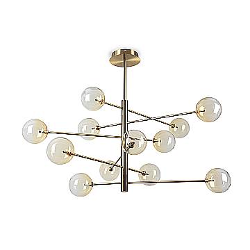 Ideal Lux Sospensione moderna Equinoxe 12 luci G4 cromo metallo vetro