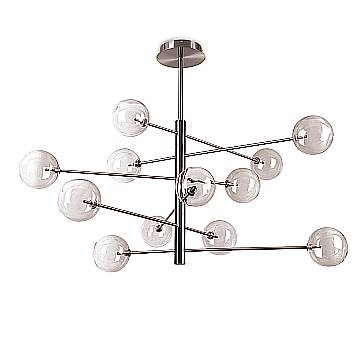 Ideal Lux Lampadario moderno Equinoxe 12 luci G4 cromo metallo vetro