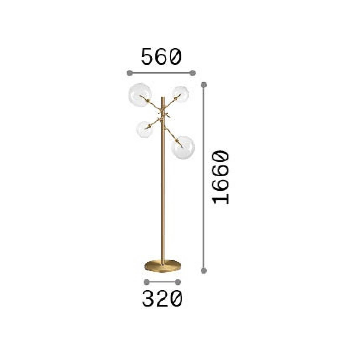 Lampada Da Terra Equinoxe 4 Luci G4 Cromo 348292