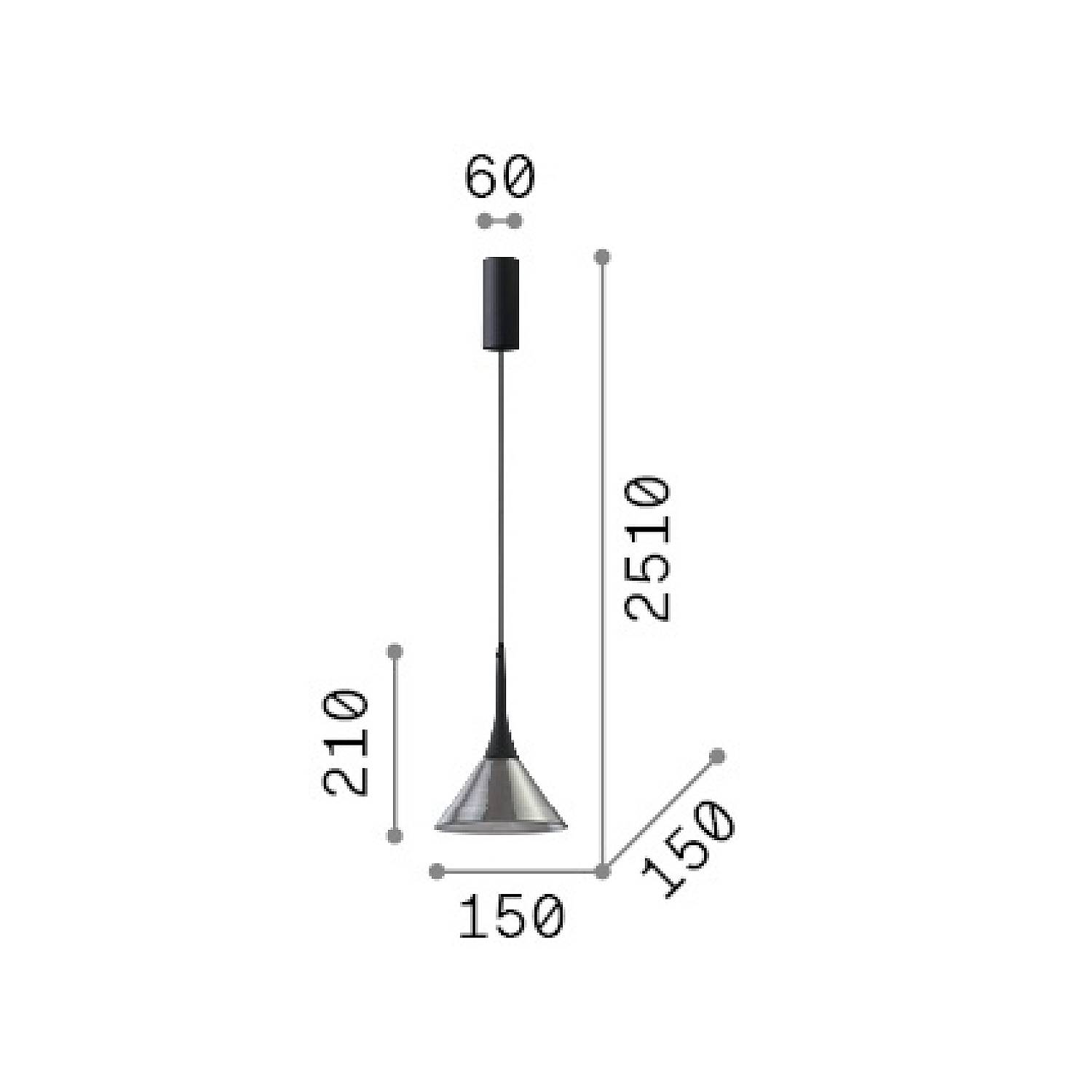 Lampada A Sospensione Cocktail 1 Luce Led Integrato Nero Trasparente 353647