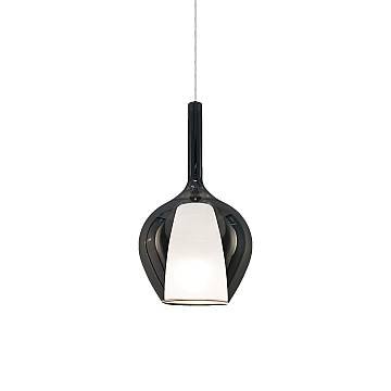 Sospensione Contemporanea Kalique Vetro Fumè Bianco E Cromo 1 Luce E27 H33Cm Sospensione Contemporanea Kalique Vetro Fumè Bianco E Cromo 1 Luce E27 H33Cm