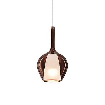 Sospensione Contemporanea Kalique Vetro Rame Bianco E Cromo 1 Luce E27 H33Cm Sospensione Contemporanea Kalique Vetro Rame Bianco E Cromo 1 Luce E27 H33Cm