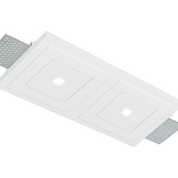 Ideal Lux Faretto Incasso ZEPHYR 2 luci LED integrato bianco gesso