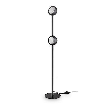 Ideal Lux Lampada da terra moderna Bloom 2 luci LED integrato nero vetro alluminio