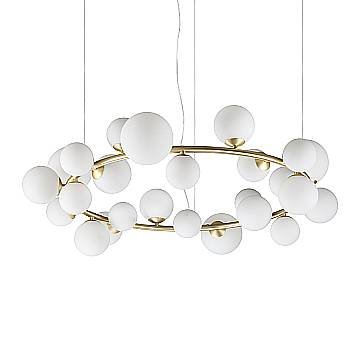 Ideal Lux Sospensione moderna Perlage 25 luci G9 bianco metallo
