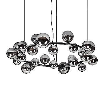 Ideal Lux Sospensione moderna Perlage 25 luci G9 fumè metallo vetro