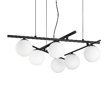 Ideal Lux Lampadario moderno Atlas 6 luci G9 nero metallo vetro