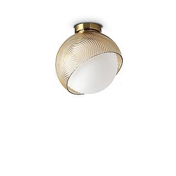 Ideal Lux Plafoniera moderna Bloom 1 luce E27 ottone vetro alluminio