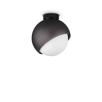 Ideal Lux Plafoniera moderna Bloom 1 luce E27 nero vetro alluminio