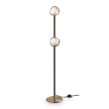 Ideal Lux Lampada da terra Bloom 2 luci LED integrato ottone vetro alluminio