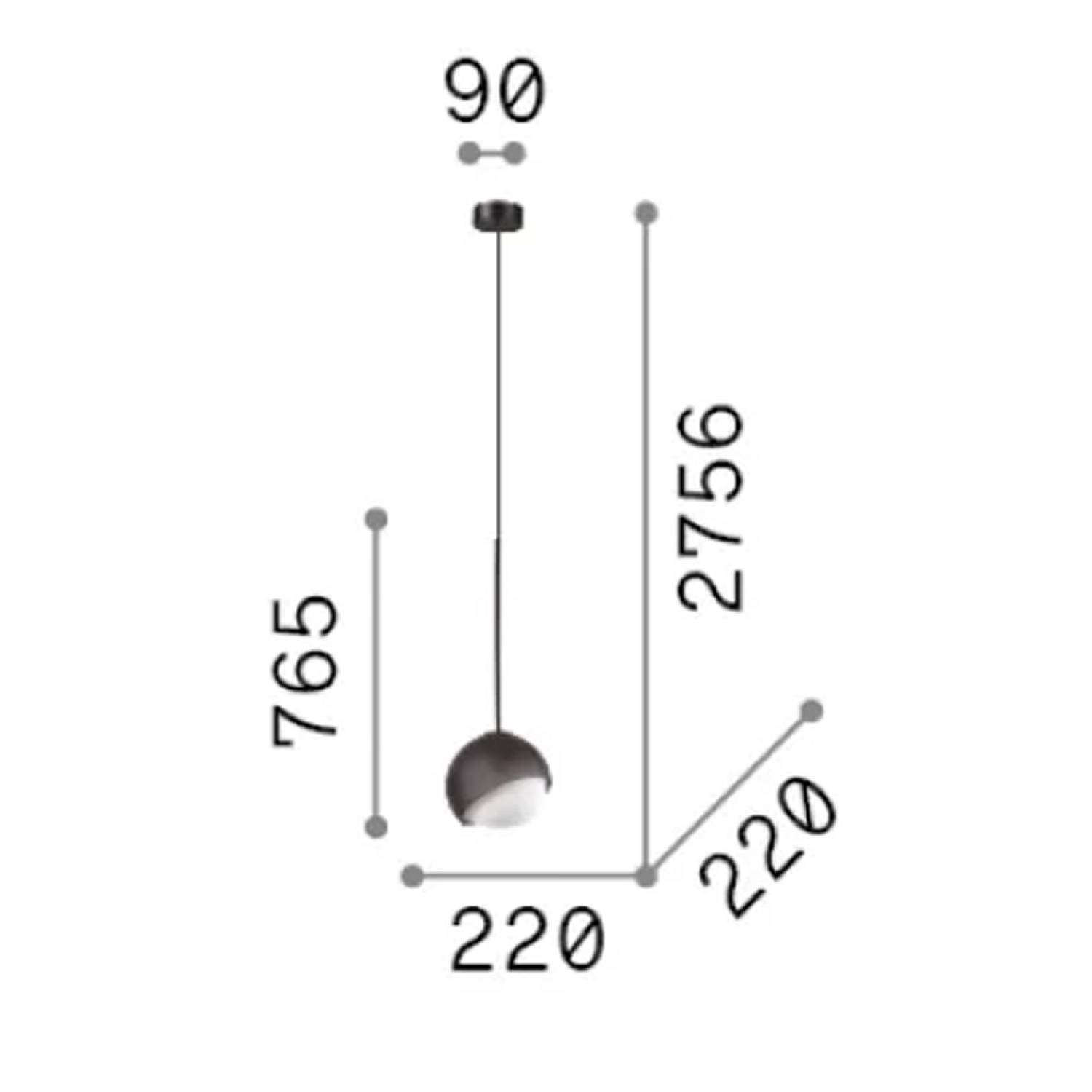 Lampada A Sospensione Bloom 1 Luce E27 Nero 366678