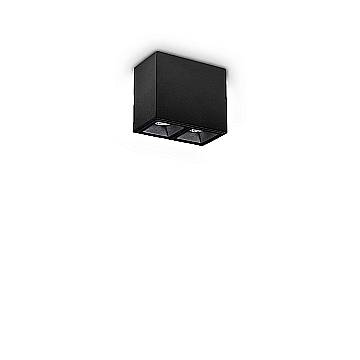 Ideal Lux Plafoniera moderna Lika 1 luce LED integrato nero alluminio vetro