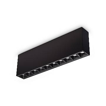 Ideal Lux Plafoniera moderna Lika 1 luce LED integrato nero alluminio vetro