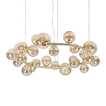 Ideal Lux Sospensione Collezione PERLAGE 25 luci G9 ambra metallo vetro