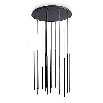 Ideal Lux Lampada da terra moderna Look 16 luci LED integrato nero vetro metallo Ideal Lux Lampada da terra moderna Look 16 luci LED integrato nero vetro metallo