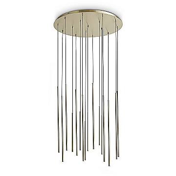 Ideal Lux Sospensione Moderna Look 16 luci LED integrato Ottone Vetro Metallo Ideal Lux Sospensione Moderna Look 16 luci LED integrato Ottone Vetro Metallo