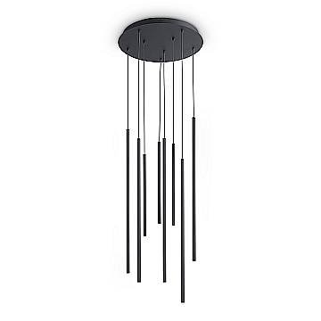 Ideal Lux Sospensione moderna Look 8 luci LED integrato nero vetro metallo Ideal Lux Sospensione moderna Look 8 luci LED integrato nero vetro metallo