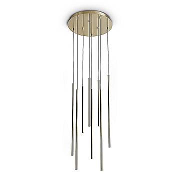 Ideal Lux Lampada da terra moderna Look 8 luci LED integrato ottone vetro metallo Ideal Lux Lampada da terra moderna Look 8 luci LED integrato ottone vetro metallo