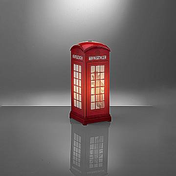 Lampada Da Scrivania-Ufficio Moderna Red Phone Box Polilux ® Rosso 1 Luce E14