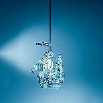 Sospensione Moderna Peter Pan Polilux ® Azzurro Peter Pan Acquamarina 1 Luce E27